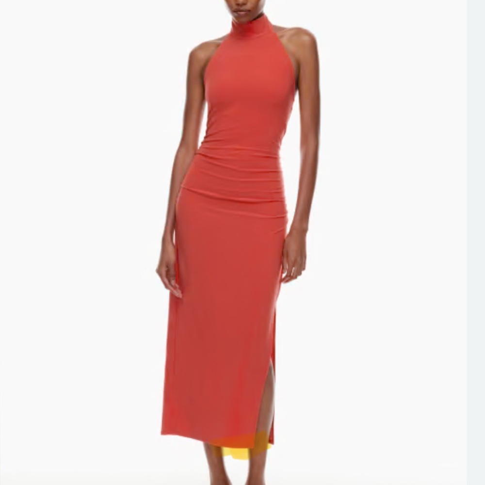NWT Aritzia Wilfred Smooth Matter Remedy Dress in Barberry Red